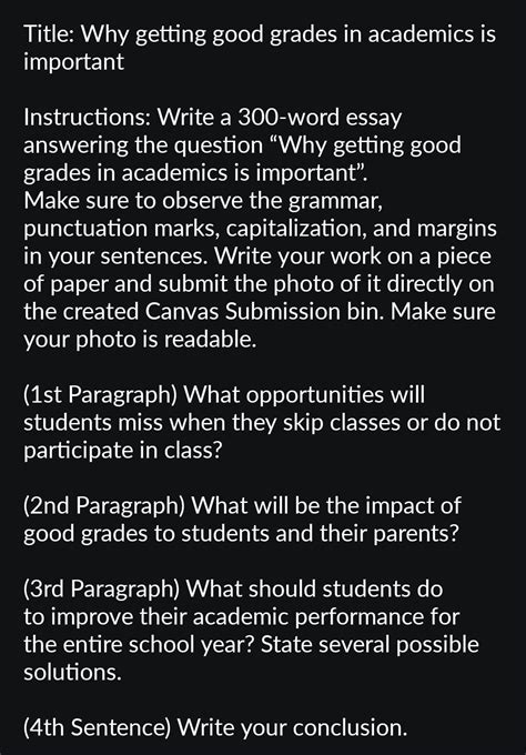 Instructions: Write a 300-word essay answering the question "Why ...
