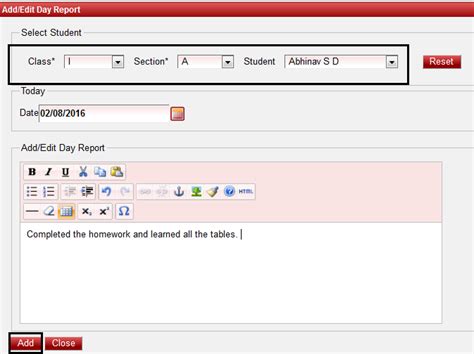 Dairy - SchoolAdmin - MarvelSoft - Administration Simplified