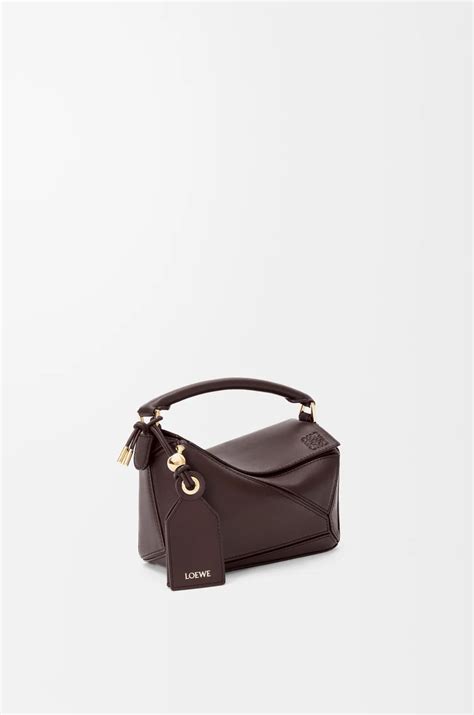 Mini Featherlight Puzzle bag in nappa lambskin Brown - LOEWE Europe ...