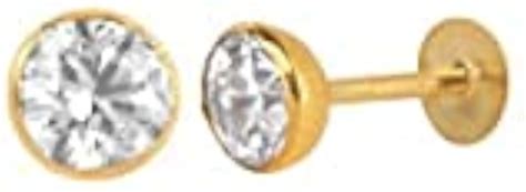 Hope Gems & Jewels 14K Yellow Gold Round Cup shape nose pins stud, nose ...