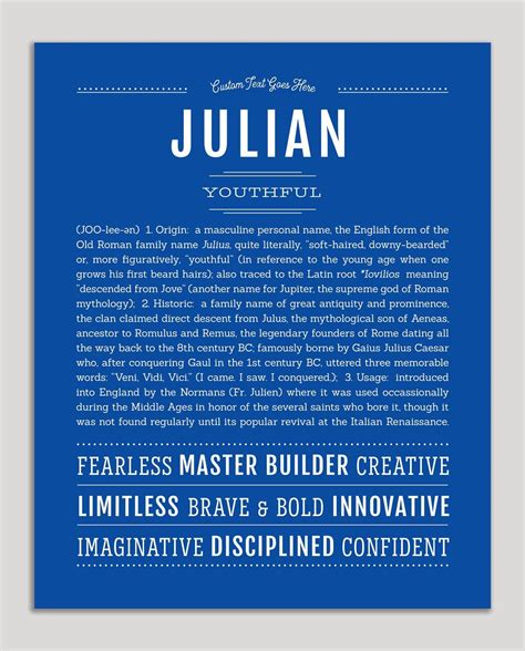 Julian | Name Art Print | Classic names, Names, Names with meaning