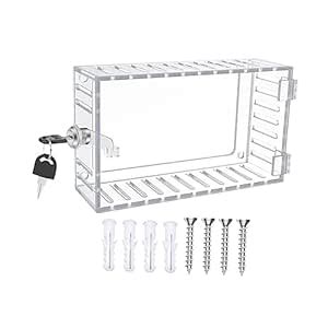 ELBME® A/C Thermostat Lock Box with Key Clear Thermostat Cover for Home ...