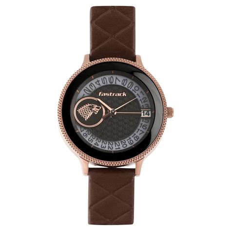 Fastrack Game Of Thrones Quartz Analog Black Dial Leather Strap Watch ...