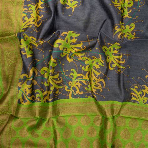 Grey Chanderi Saree – Snehalayaa Silks