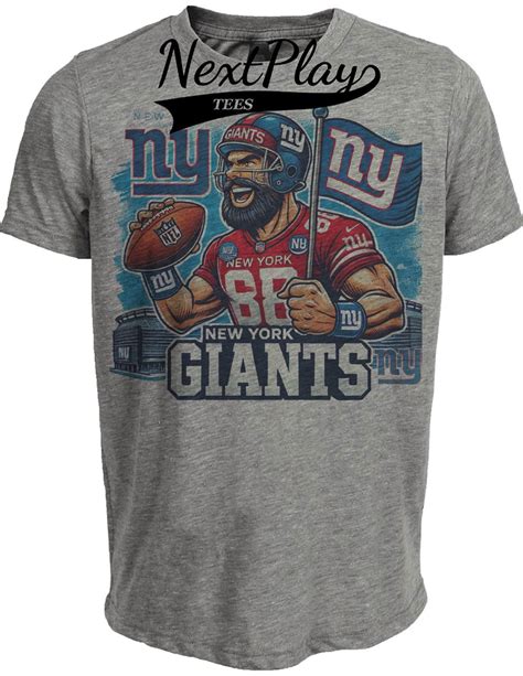 New York Giants Exclusive Retro Football Mascot Artwork Heather Gray ...