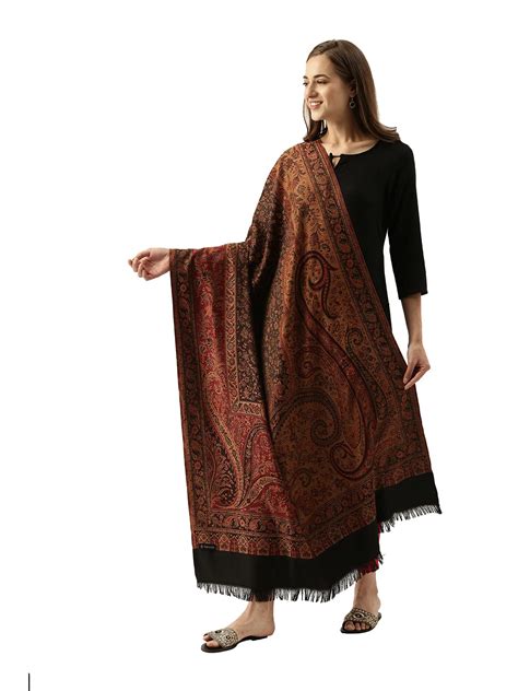 Pashmoda Women's Shahnaz Antique Jamawar Shawl (Size: 101 X 203 CM ...