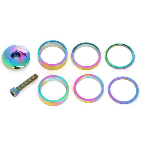 Buy WLDOCA Bike Stem Top Cap MTB Rainbow Headset Spacers Kit Bike Fork ...