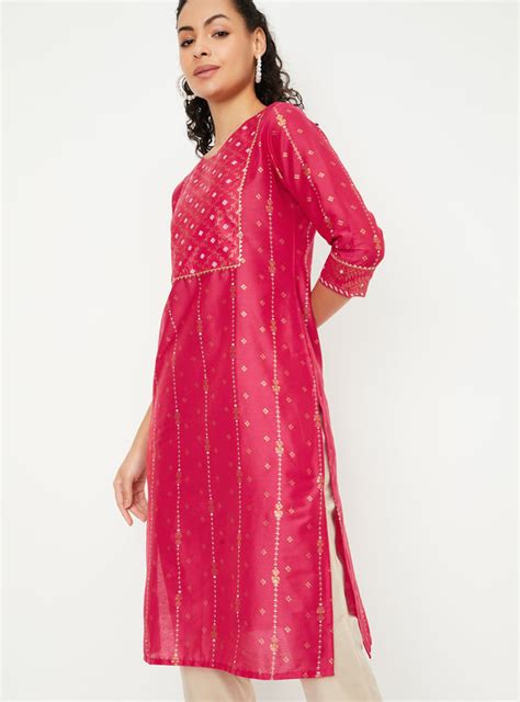 Buy Women Foil Printed Straight Kurta Online at just Rs. 599.0 ...