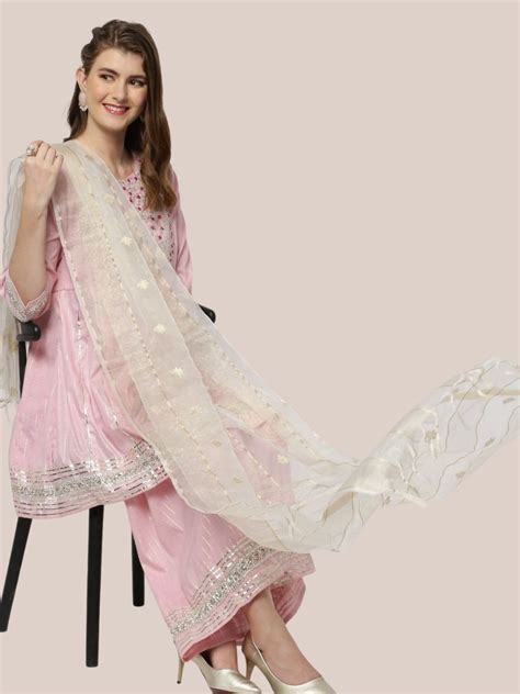 Organza Off White with Gold Weaving Dupatta – Dupatta Bazaar