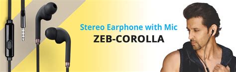 Zebronics Zeb-Corolla In Ear Wired Earphone with Mic, 3.5mm Jack, 1.2 ...