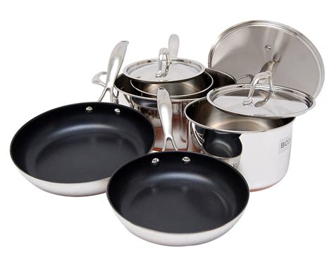 Buy Kitchen Elements Gourmet Stainless Steel Copper Bottom 8-Piece ...