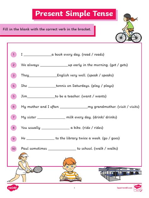 Present Simple Tense Worksheet | PDF