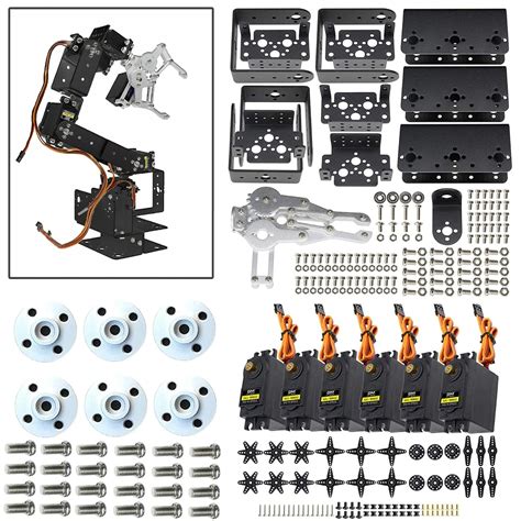 Diymore Black ROT3U 6DOF Aluminium Robot Arm Mechanical Robotic Clamp ...