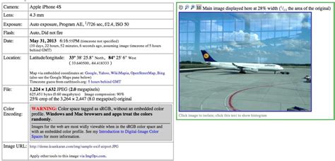 EXIF Metadata 的图像结果