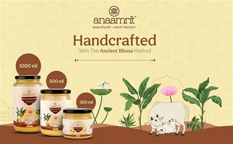Anaamrit A2 Cow Ghee 500ml Farm Fresh Desi Ghee | Vedic Bilona Method ...