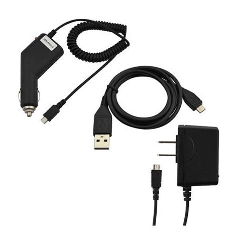 GTMax Special Micro USB Car Charger + Micro USB Travel Charger + Micro ...