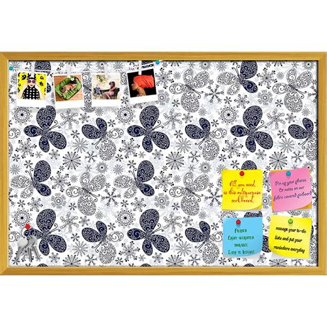 ArtzFolio Snowflakes & Butterflies Bulletin Board Notice Pin Board ...