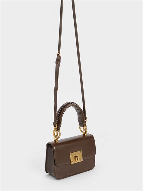 Dark Brown Raleigh Top Handle Bag - Dark Brown - CHARLES & KEITH IN