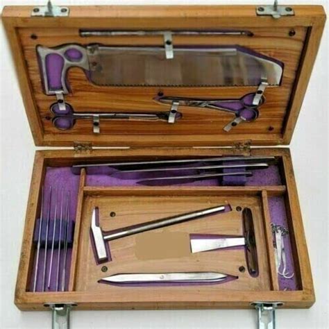 Post Mortem Instrument Set/Autopsy/Dissection Kit Anatomy 19Pcs Wooden ...