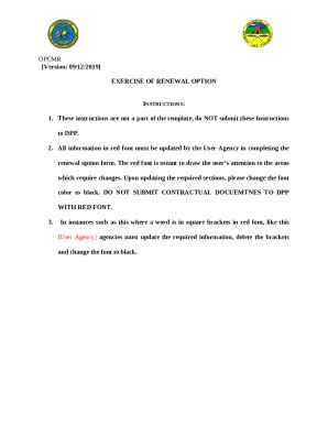 Exercise of Option to Renew Sample Clauses - Law Insider Doc Template ...