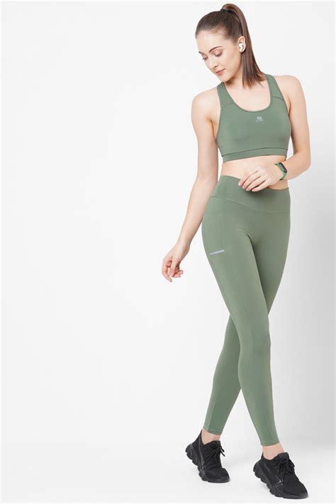 Shop the Basil Green Workout Set - For High-Impact Workouts – Laasa Sports