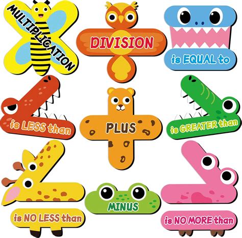 Amazon.com: 9 Pack Math Sign Magnetic Teacher Tools Educational Math ...