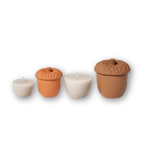 Boowan Nicole: Enchanted Acorn Cottage Candle Jar Mold (3.5 Oz / 7 Oz)
