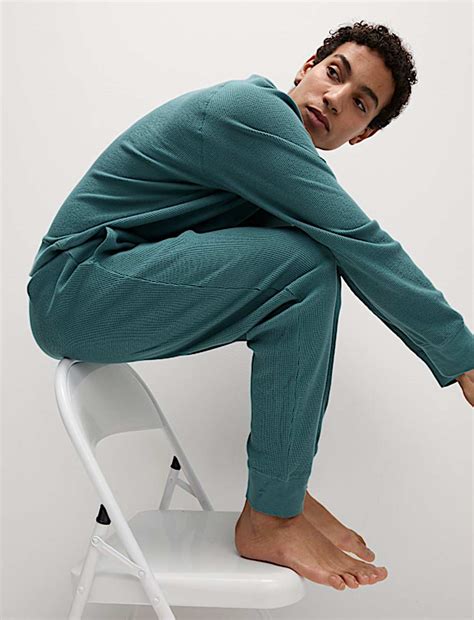 Buy Pure Cotton Waffle Loungewear Bottoms at Marks & Spencer