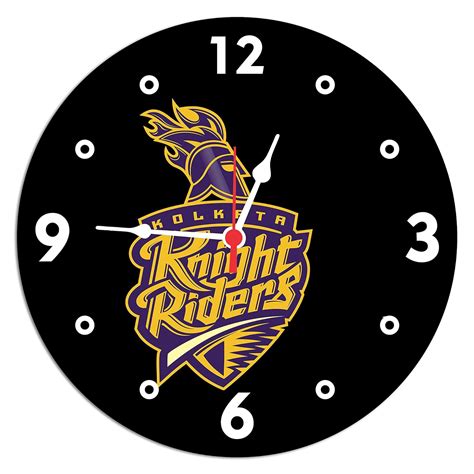 Buy Limitless HunchIPL KKR Team Wooden Round Wall Clock Black Online at ...