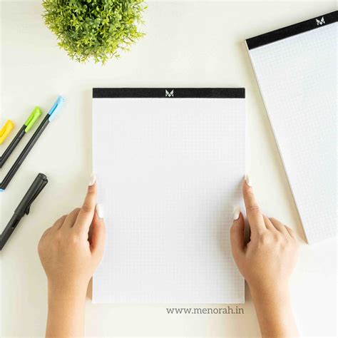 MENORAH Legal pad- Notepad (100 GSM) A4 Office Writing Pad, – MENORAH ...