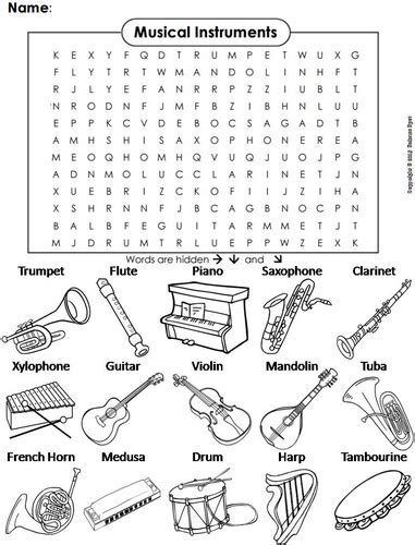 Image result for Word Search Musical Instruments