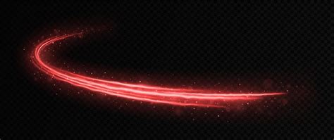 Glowing fire lines effect red glittering magic particles isolated on ...