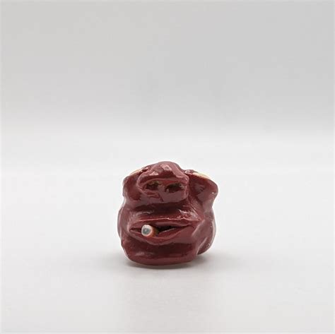 Weird Little Guy - Desk Buddy - Maroon Handmade One of a Kind Polymer ...
