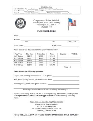 Fillable Online Flag Request bFormb - Congressman Robert Aderholt Fax ...