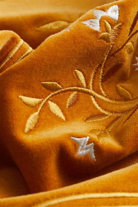 Embroidered cushion cover - Mustard yellow/Flowers - Home All | H&M IN