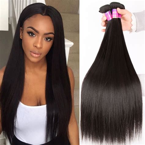 Glamorous Remi 8A Peruvian Virgin Straight Hair 3 Pcs Silky Straight ...