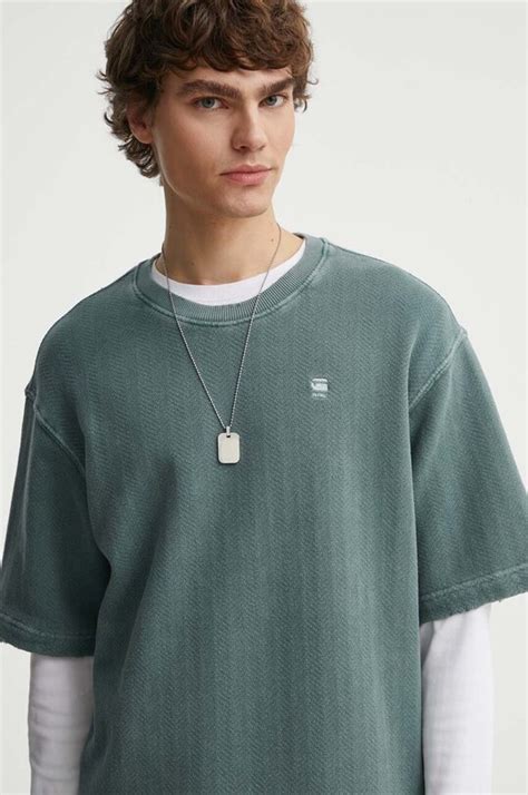 G-Star t-shirt bawełniany męski kolor niebieski gładki D24679-D688 ...