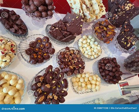 Many Different Types of Chocolate Candies in a Store, Stock Photo ...