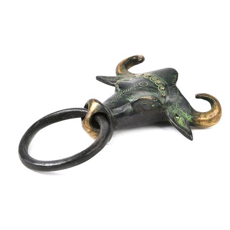 Bull Solid Brass Door Knocker Ring
