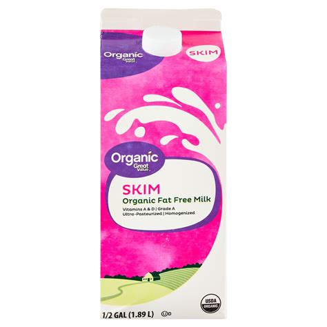 Organic Great Value Skim Organic Fat Free Milk | Fig App