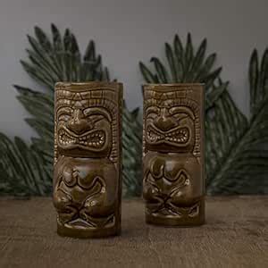 Buy Homesake® Handcrafted Ceramic Matt Brown Beer Mug 450 ml, Tiki ...