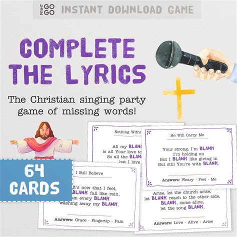 Christian Songs : Complete the Lyrics Game - the Singing Party Game of ...