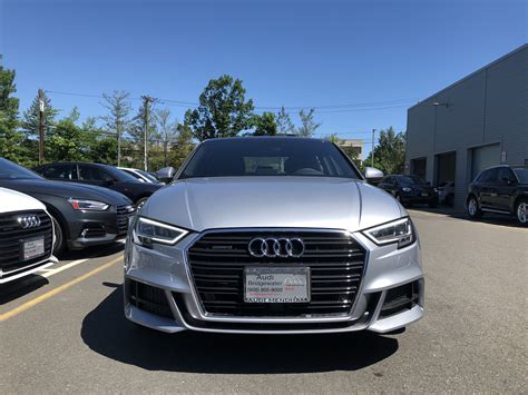 Front view of the 2018 Audi A3 in florett silver metallic. Vehicle available at Audi of ...