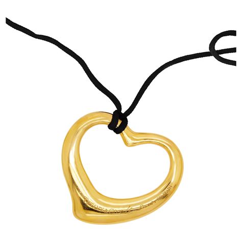 Tiffany and Co. Elsa Peretti 18k Yellow Gold Open Heart Pendant ...