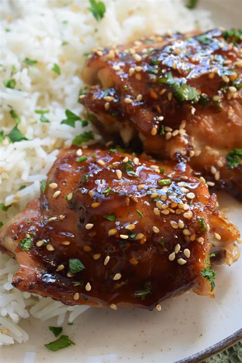 Oven Baked Teriyaki Chicken Thighs - Julia's Cuisine