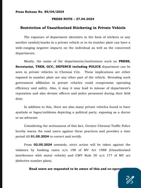 Chennai Traffic Police to crack down on unauthorized vehicle stickers ...