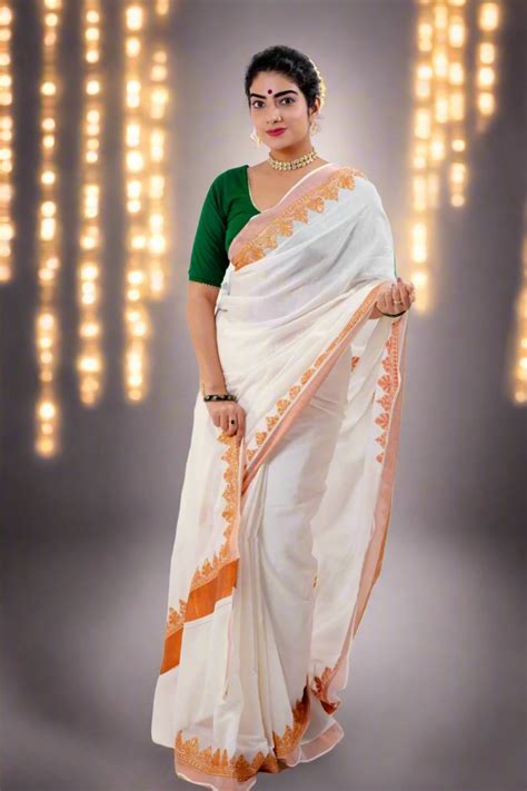 Kashmiri zari Onam saree – Sozni Store