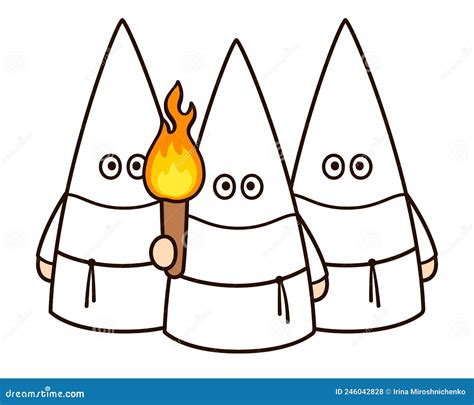 Ku Klux Klan Members with Torch Stock Vector - Illustration of lynching ...