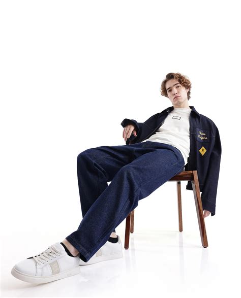 Rare Rabbit Men Teron Blue Cotton Fabric Collared Neck Jacket