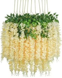 well art gallery Artificial Fake Wisteria Vine Ratta Silk Flowers for ...